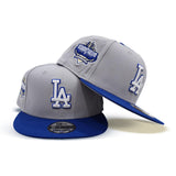 Gray Los Angeles Dodgers Royal Blue Visor Gray Bottom 40th Anniversary Side Patch New Era 9Fifty Snapback