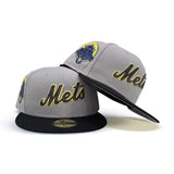 Gray New York Mets Black Visor Gray Bottom 50th Anniversary Side Patch New Era 59Fifty Fitted