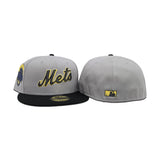 Gray New York Mets Black Visor Gray Bottom 50th Anniversary Side Patch New Era 59Fifty Fitted