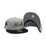 Gray New York Mets Black Visor Gray Bottom 50th Anniversary Side Patch New Era 59Fifty Fitted