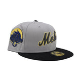 Gray New York Mets Black Visor Gray Bottom 50th Anniversary Side Patch New Era 59Fifty Fitted