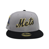 Gray New York Mets Black Visor Gray Bottom 50th Anniversary Side Patch New Era 59Fifty Fitted