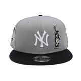 Gray New York Yankees Statue of Liberty Black Visor Gray Bottom 1999 World Series Side Patch New Era 9Fifty Snapback