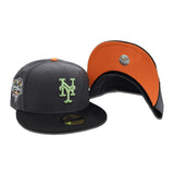 Dark Gray New York Mets Black Visor Orange Bottom 2000 World Series Side Patch New Era 59Fifty Fitted