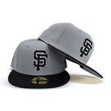 Gray San Francisco Giants Black Visor Gray Bottom New Era 59Fifty Fitted