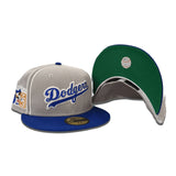 Gray Script Dodger Royal Blue Visor Green Bottom Jackie Robinson 75th Years Side Patch New Era 59Fifty Fitted
