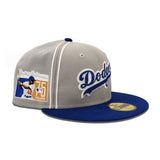 Gray Script Dodger Royal Blue Visor Green Bottom Jackie Robinson 75th Years Side Patch New Era 59Fifty Fitted