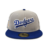 Gray Script Dodger Royal Blue Visor Green Bottom Jackie Robinson 75th Years Side Patch New Era 59Fifty Fitted