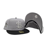 Gray St. Louis Cardinals Black Visor Gray Bottom All Star Game Side Patch New Era 59Fifty Fitted