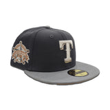 Dark Gray Texas Rangers Gray Visor Tan Bottom 1995 All Star Game Side Patch New Era 59Fifty Fitted