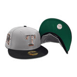 Gray Texas Rangers Black Visor Green Bottom Final Season Side Patch New Era 59Fifty Fitted