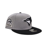 Light Gray Toronto Blue Jays Black Visor Gray Bottom 40th Season Side Patch 9Fifty New Era Snapback