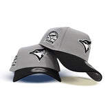 Gray Toronto Blue Jays Black Curved Brim Gray Bottom 40th Season Side Patch New Era 9Forty A-Frame Snapback