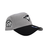 Gray Toronto Blue Jays Black Curved Brim Gray Bottom 40th Season Side Patch New Era 9Forty A-Frame Snapback