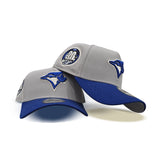 Gray Toronto Blue Jays Royal Blue Curved Brim Gray Bottom 30th Season Side Patch New Era A-Frame 9Forty Snapback