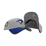 Gray Toronto Blue Jays Royal Blue Curved Brim Gray Bottom 30th Season Side Patch New Era A-Frame 9Forty Snapback