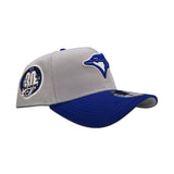 Gray Toronto Blue Jays Royal Blue Curved Brim Gray Bottom 30th Season Side Patch New Era A-Frame 9Forty Snapback