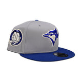 Gray Toronto Blue Jays Royal Blue Visor Gray Bottom 30th Anniversary Side Patch New Era 9Fifty Snapback