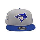 Gray Toronto Blue Jays Royal Blue Visor Gray Bottom 30th Anniversary Side Patch New Era 9Fifty Snapback