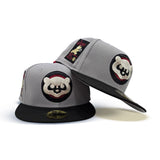 Gray Chicago Cubs Black Visor Gray Bottom Be Alert Foul Balls Side Patch New Era 59Fifty Fitted