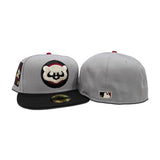 Gray Chicago Cubs Black Visor Gray Bottom Be Alert Foul Balls Side Patch New Era 59Fifty Fitted