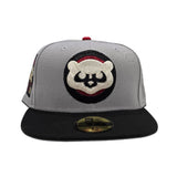 Gray Chicago Cubs Black Visor Gray Bottom Be Alert Foul Balls Side Patch New Era 59Fifty Fitted