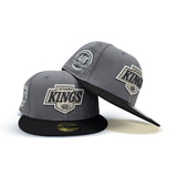 Storm Gray Los Angeles Kings Black Visor Gray Bottom 40th Anniversary Side Patch New Era 59Fifty Fitted