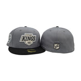 Storm Gray Los Angeles Kings Black Visor Gray Bottom 40th Anniversary Side Patch New Era 59Fifty Fitted