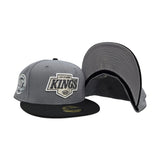 Storm Gray Los Angeles Kings Black Visor Gray Bottom 40th Anniversary Side Patch New Era 59Fifty Fitted