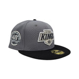 Storm Gray Los Angeles Kings Black Visor Gray Bottom 40th Anniversary Side Patch New Era 59Fifty Fitted