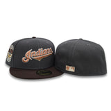 Dark Gray Cleveland Indians Brown Visor Green Bottom Inaugural Season 1994 Jacobs Field Side Patch 59fifty Fitted