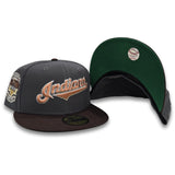 Dark Gray Cleveland Indians Brown Visor Green Bottom Inaugural Season 1994 Jacobs Field Side Patch 59fifty Fitted