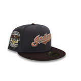 Dark Gray Cleveland Indians Brown Visor Green Bottom Inaugural Season 1994 Jacobs Field Side Patch 59fifty Fitted