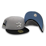 Gray Glow In The Dark Houston Astros Black Visor Icy Blue Bottom 2000 Inaugural Season Side Patch New Era 59Fifty Fitted