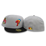 Gray Philadelphia Phillies Black Visor Green Bottom 1996 All Star Game Side Patch New Era 59Fifty Fitted