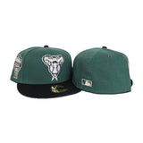 Emerald Green Arizona Diamondbacks Black Visor Gray Bottom 1998 Inaugural Season Side Patch New Era 59Fifty Fitted