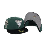 Emerald Green Arizona Diamondbacks Black Visor Gray Bottom 1998 Inaugural Season Side Patch New Era 59Fifty Fitted