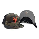Green Camo New York Mets Gray Bottom New Era Black Trucker 9Fifty Snapback