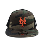 Green Camo New York Mets Gray Bottom New Era Black Trucker 9Fifty Snapback