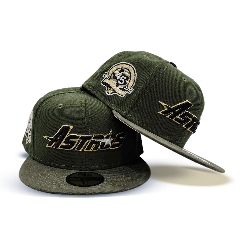 Brown Script Houston Astros Celebrating 45 Years New Era Fitted