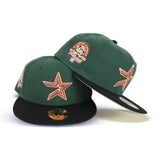 Green Houston Astros Black Visor Pink Bottom 45th Anniversary Side Patch New Era 59Fifty Fitted