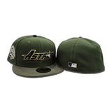 Rifle Green Script Houston Astros Olive Green Visor Gray Bottom Celebrating 45 Years Side Patch New Era 59Fifty Fitted