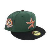 Green Houston Astros Black Visor Pink Bottom 45th Anniversary Side Patch New Era 59Fifty Fitted