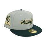 Everest Green Houston Astros Dark Green Visor Gray Bottom 35th Anniversary Side Patch New Era 59Fifty Fitted