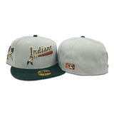 Everest Green Kinston Indians Dark Green Corduroy Visor Gray Bottom Kinston Side Patch New Era 59fifty Fitted