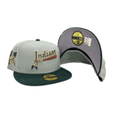 Everest Green Kinston Indians Dark Green Corduroy Visor Gray Bottom Kinston Side Patch New Era 59fifty Fitted