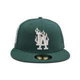 Emerald Green Los Angeles Dodgers Gray Bottom 1984 Olympic Side Patch New Era 59Fifty Fitted