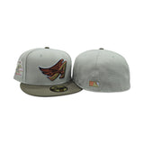 Everest Green Los Angeles Angels Olive Green Visor Gray Bottom 40th Season Side Patch New Era 59Fifty Fitted