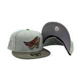 Everest Green Los Angeles Angels Olive Green Visor Gray Bottom 40th Season Side Patch New Era 59Fifty Fitted