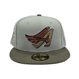 Everest Green Los Angeles Angels Olive Green Visor Gray Bottom 40th Season Side Patch New Era 59Fifty Fitted